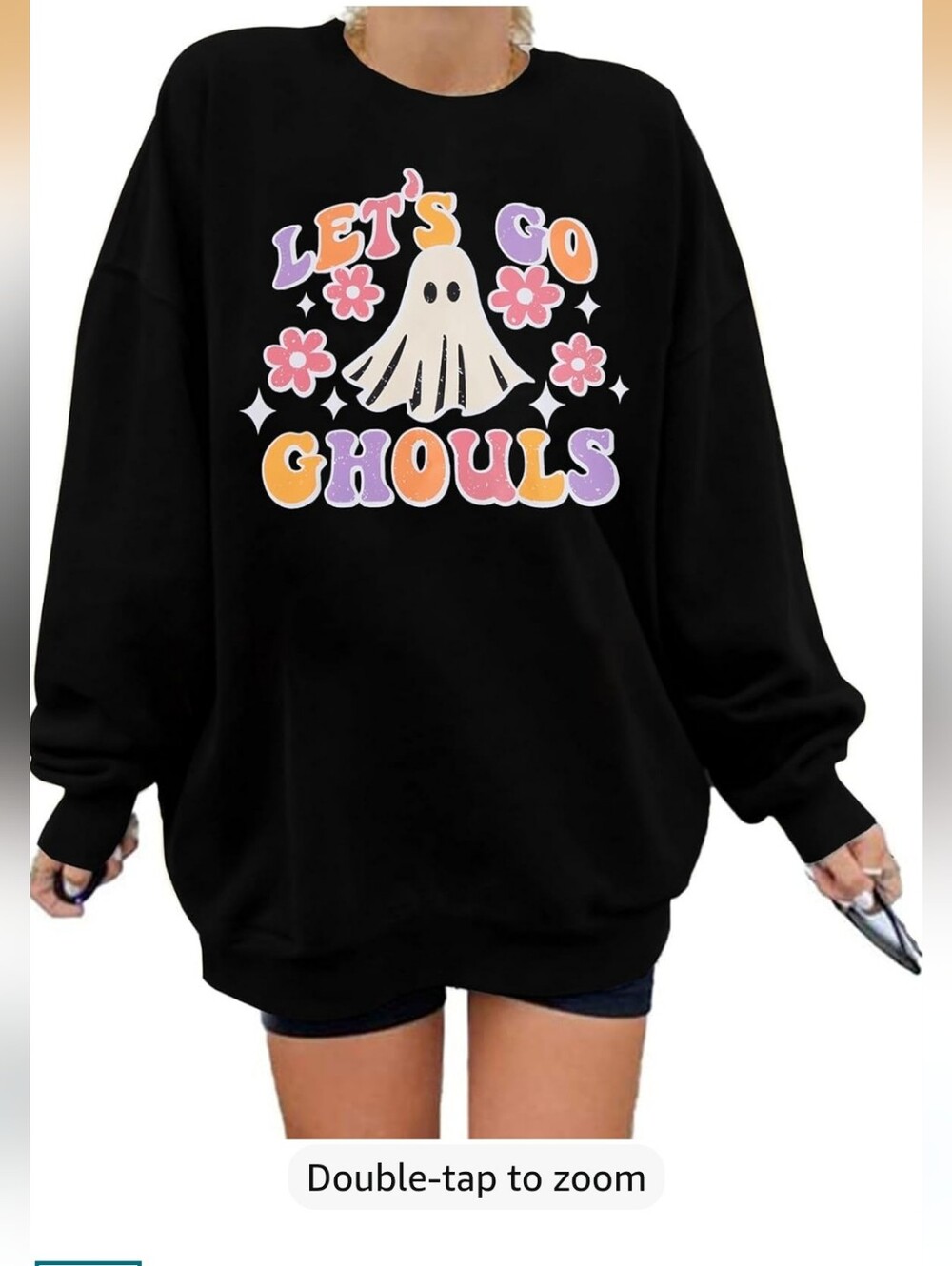 Let's Go Ghouls Graphic Sweatshirt - Black